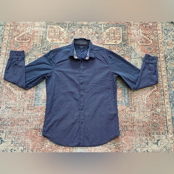 MICHAEL Brandon Navy Button Down/Size M - Picture 1 of 6